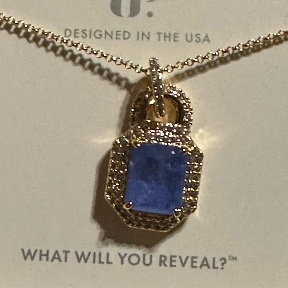 Bomb Party Locked and Loaded OG aqua blue quartz and gold Necklace - Picture 2 of 4